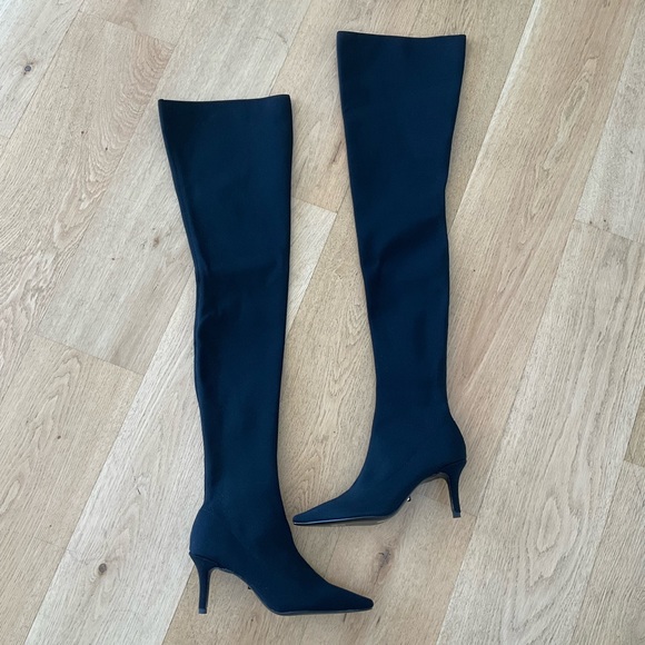 RAYE Shoes - Raye Nolia High Thigh  Pointed Toe Boots in Black